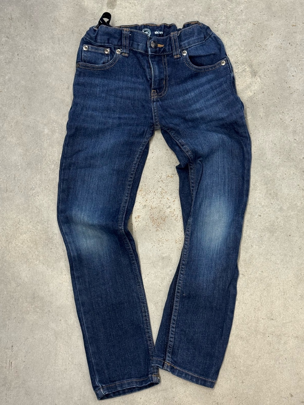 Wonder Nation Boys Size 7 Regular Skinny Jeans Dark Wash Stretch Denim